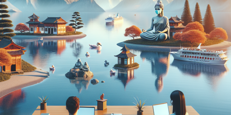 Publicidad de cruceros en una agencia de viajes