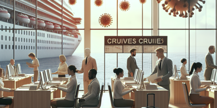 Publicidad de cruceros en una agencia de viajes