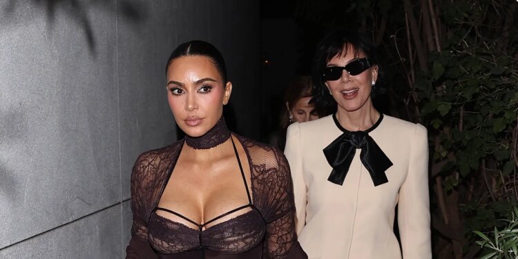 Kim Kardashian and Kris Jenner Make Family Dinner a Fashion Affair
