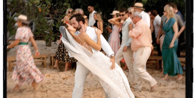 The Bride Wore Her Own Design to Her Barefoot Beach Wedding in Antigua