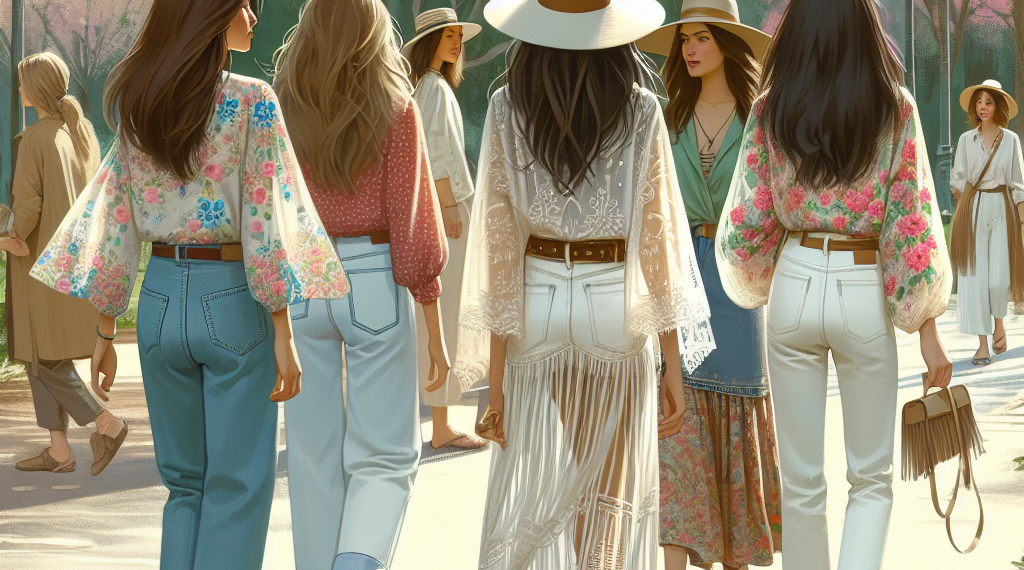 Las blusas boho más bonitas para lucir fresca con jeans blancos en primavera 2026