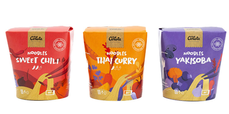 Noodles asiáticos en formato caja take away microondable