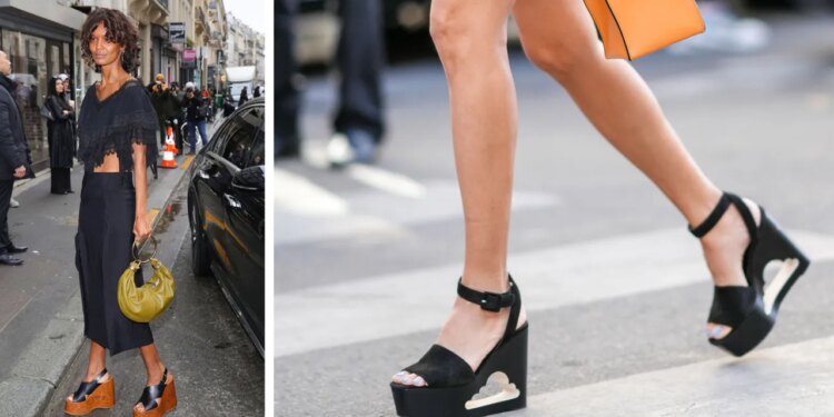 Ni beige ni café: Las sandalias de tacón de cuña negras son las más elegantes del verano 2026