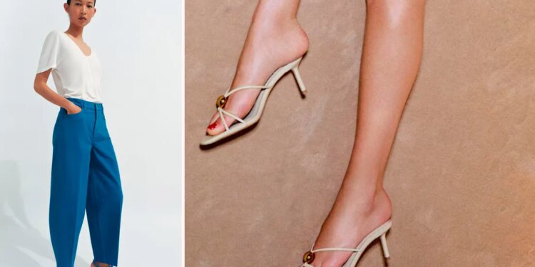 Sandalias de tacón bajo elegantes de Zara para llevar con jeans, faldas y vestidos en verano 2026