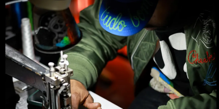 The New York Artist Embroidering Knicks Merch on the Street