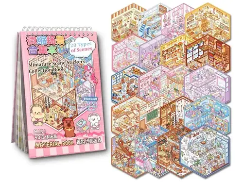 Libro De Pegatinas Con Escenas De Tienda – 10 Diseños Para Jugar Sin Fin – Ideal Para Viajes, Días De Lluvia Y Momentos En Familia