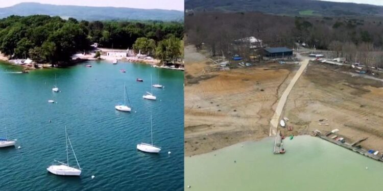 El calor y la sequía reducen el caudal de los ríos de Europa y dejan casas flotantes varadas y cruceros inmovilizados