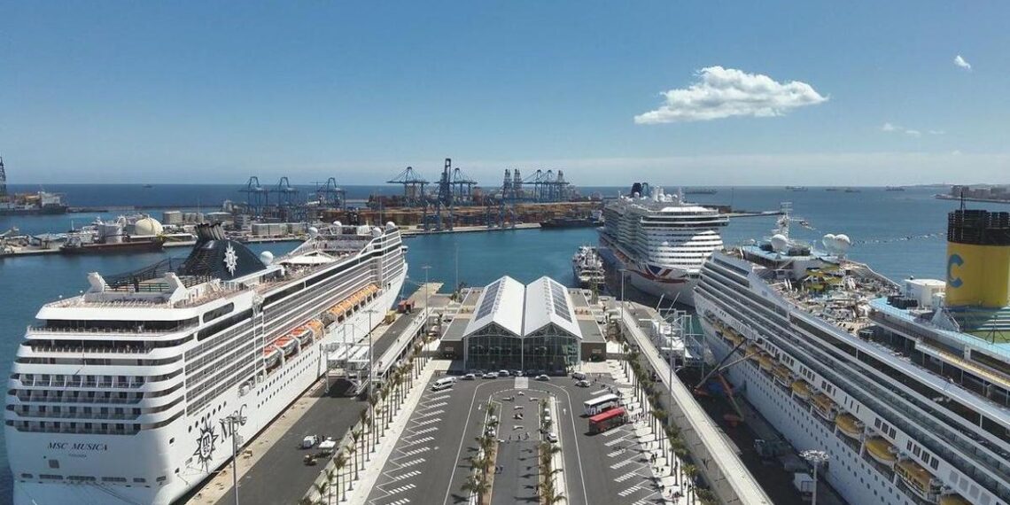 Vista panorámica de la terminal de cruceros de Las Palmas.