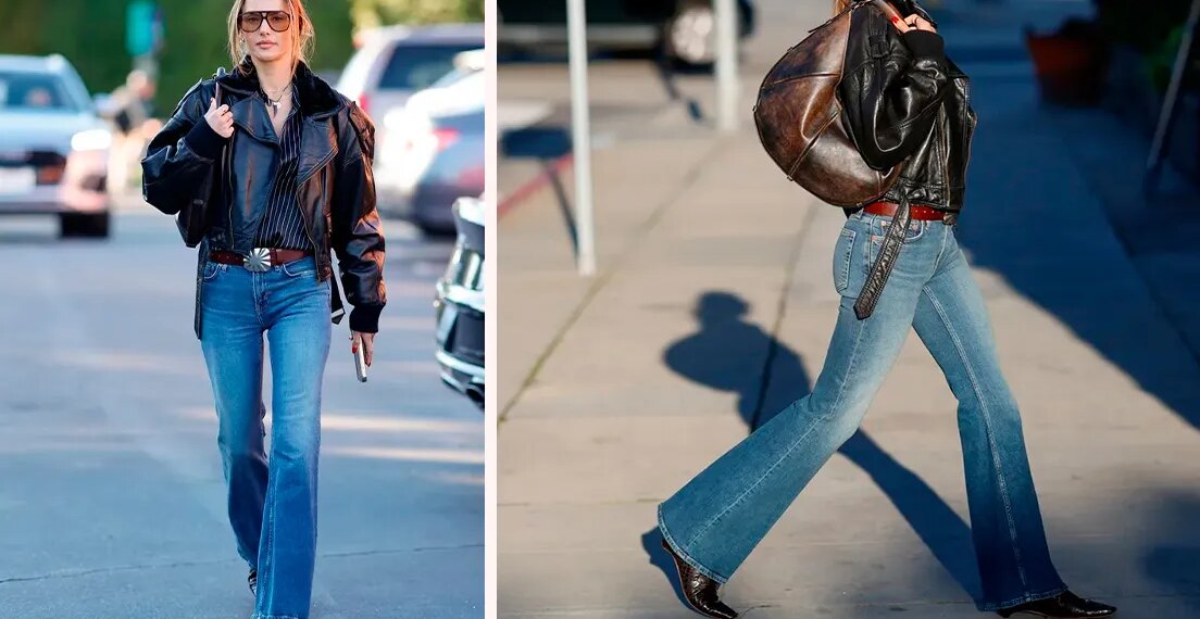 Los jeans acampanados con botines color café hacen la combinación elegante de verano 2026