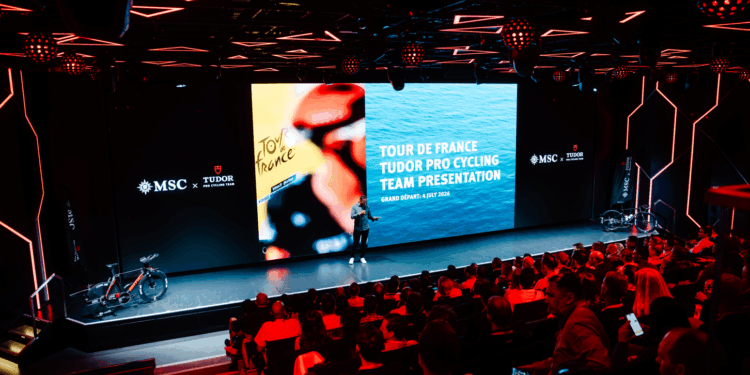Presentación del equipo Tudor Pro Cycling a bordo del MSC World Europa