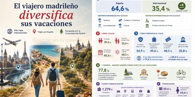 Verano 2026: los viajeros madrileños diversifican cada vez más sus vacaciones