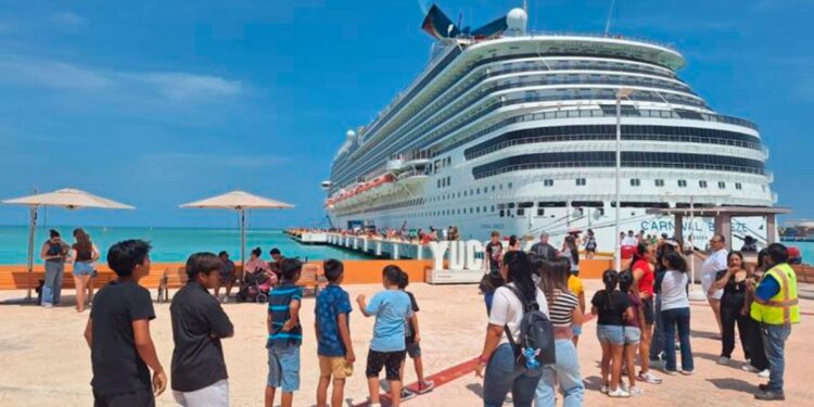 Arribo de cruceros a Yucatán aumentó 14.3% en el primer semestre de 2026