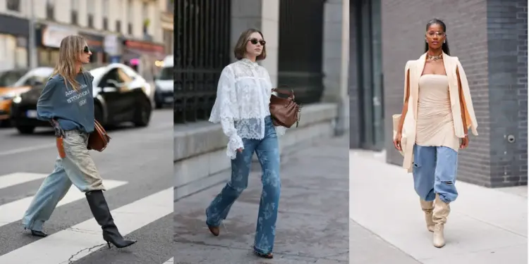 Botas de tacón de los años 70 que regresan a las tendencias de verano 2026 para llevar con jeans y blusas elegantes