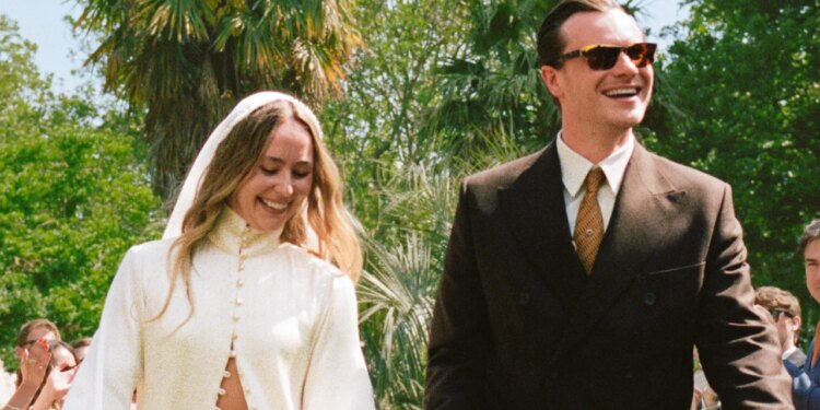 This London Tailor Designed Her Own Midriff-Baring Bridal Suit—Plus Custom Looks for All Four Bridesmaids