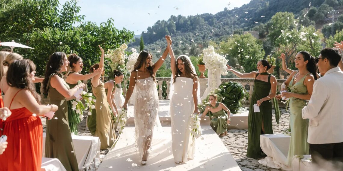 The Brides Wore Vivienne Westwood and Danielle Frankel for Their Intimate Wedding Celebration in Mallorca