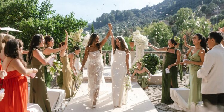 The Brides Wore Vivienne Westwood and Danielle Frankel for Their Intimate Wedding Celebration in Mallorca