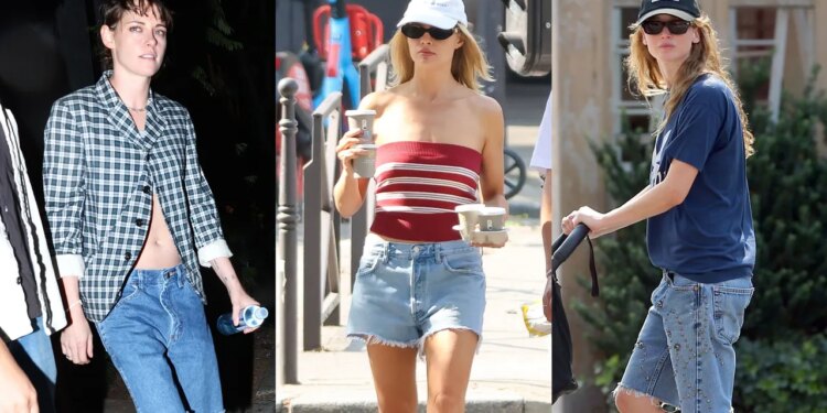 Margot Robbie, Jennifer Lawrence, and Kristen Stewart Do Cutoff Jorts Their Way