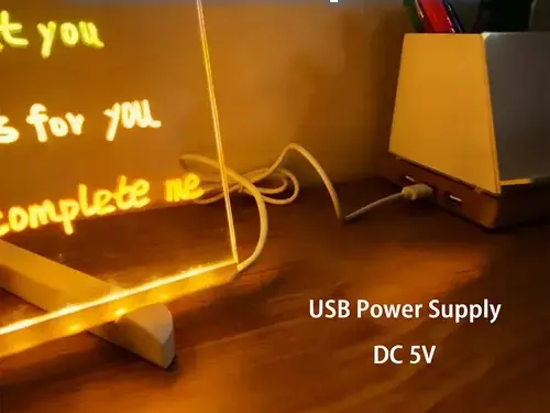 Pizarra Luminosa LED De Acrílico – Tablero De Dibujo De 30x20 Cm Con 7 Rotuladores De Secado Rápido – Iluminación USB – Ideal Para Viajes Y Aprendizaje Infantil