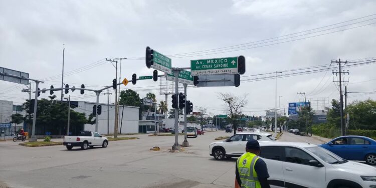 Restablece SSPC operación de semáforos en 6 cruceros de Villahermosa