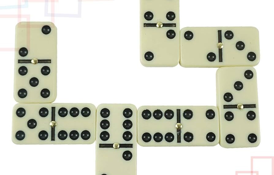 Juego De Dominó Clásico De 28 Fichas De Plástico Con Estuche De Transporte, Ideal Para Noches De Juegos Familiares Y Viajes