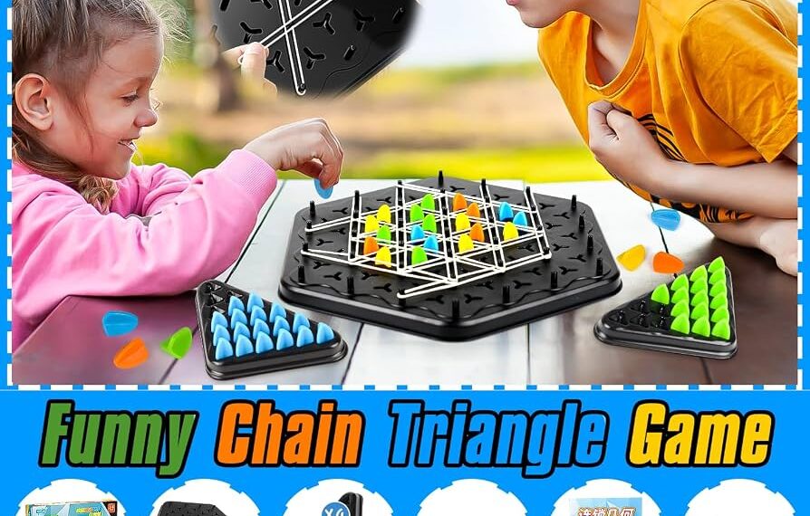 Chain Triangle Game – Juego De Mesa De Estrategia Con Gomas