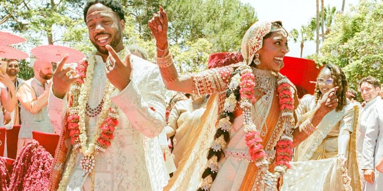 This Maximalist Wedding in Southern California Artfully Blended South Indian and Black American Traditions