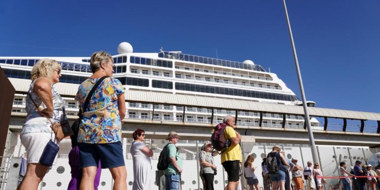 Cruceristas en el Puerto de Málaga.