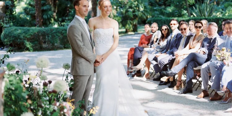 Estelle y Bertrand celebraron una boda de jardín el mejor estilo francés