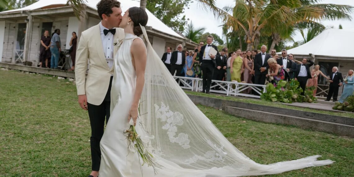The Bride Wore a Pearlescent, Ocean-Inspired Wardrobe for Her Harbour Island Wedding