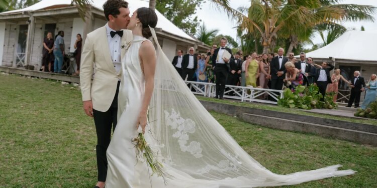 The Bride Wore a Pearlescent, Ocean-Inspired Wardrobe for Her Harbour Island Wedding