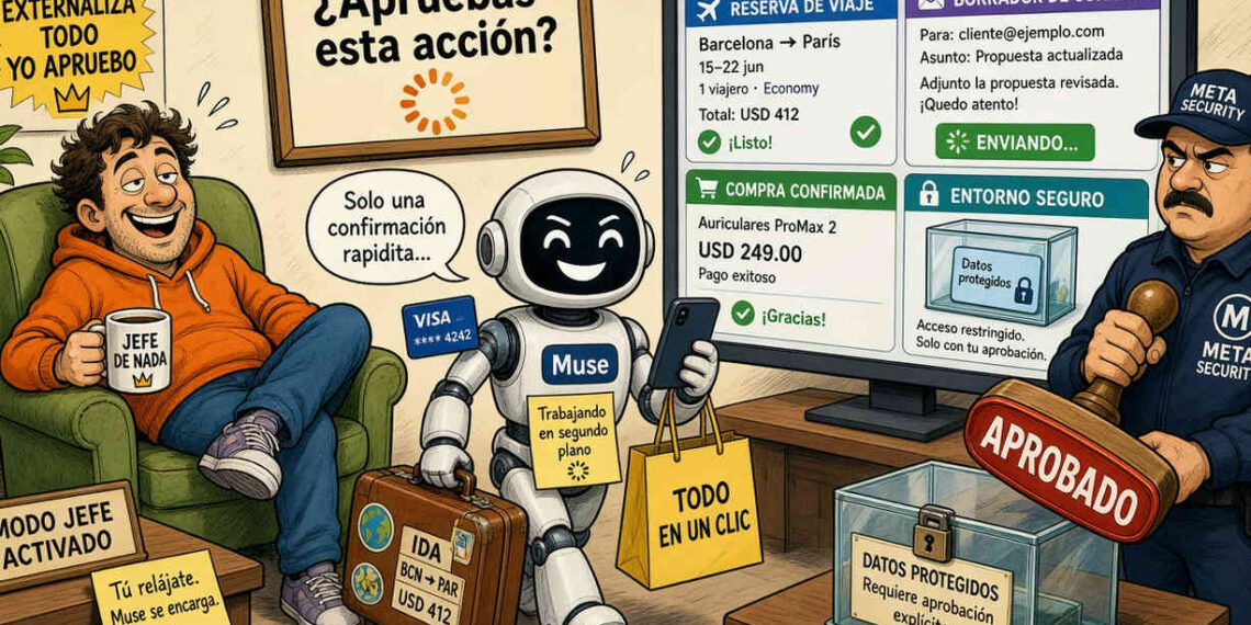 Muse, el agente de IA de Meta que reserva viajes, compra y envía correos por los usuarios