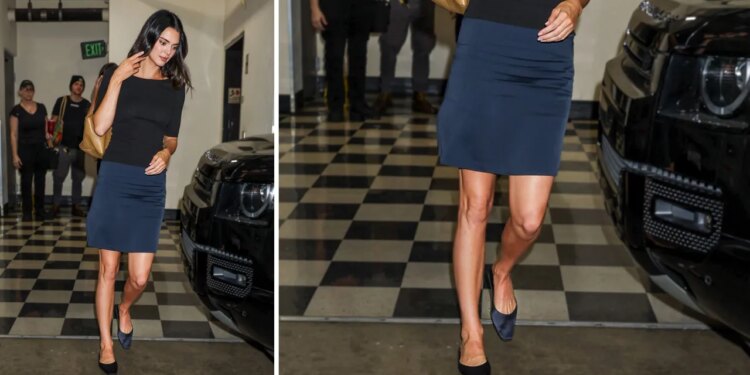 Hasta Kendall Jenner sucumbió a la elegancia de la falda midi, y la lleva con zapatos suaves en octubre 2026