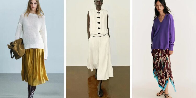 Faldas midi de Zara para llevar con zapatos de tacón elegantes en otoño 2026