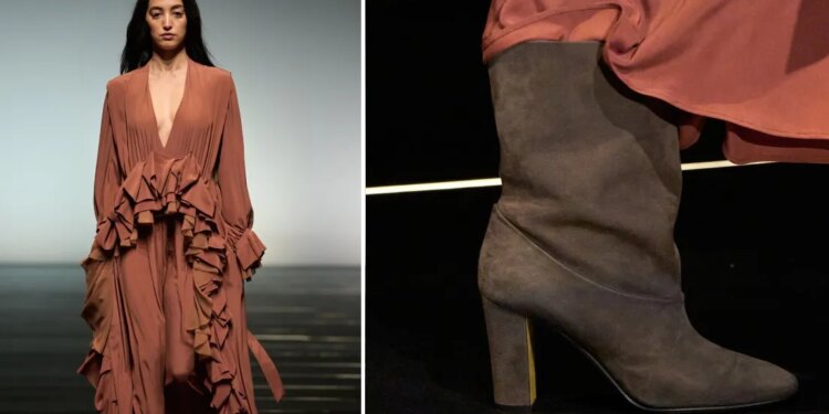 Cómo llevar botas de ante color café con vestidos en tendencia de otoño 2026