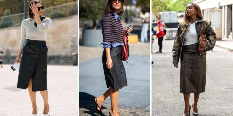 La falda midi más elegante y cómo llevarla con zapatos de tacón en 7 cojuntos de buen gusto este otoño 2026
