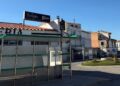 Marquesina de la parada de autobús en Belalcázar.