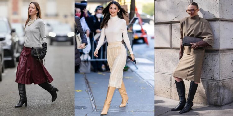 Estas faldas largas elegantes se llevan con botas en otoño 2026