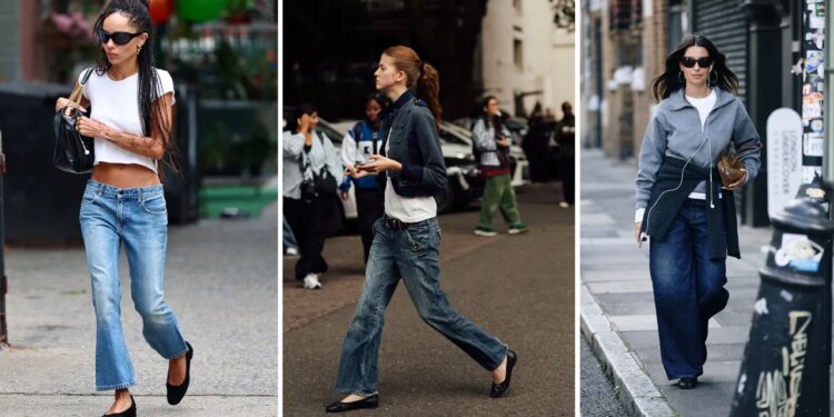 Los mejores jeans de tiro bajo inspirados en los 2000 que llevaremos con zapatos negros en otoño 2026