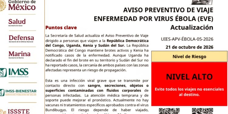 Piden evitar viajes a países de África por alerta de ébola