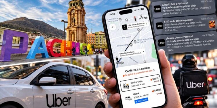 Uber ya ofrece viajes en Pachuca pese a restricciones legales; aplicación muestra tarifas y tiempos de llegada