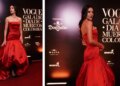 Valentina Ferrer deslumbra en la Gala Vogue de Día de Muertos Colombia 2026 con vestido rojo vintage y zapatos negros de tacón