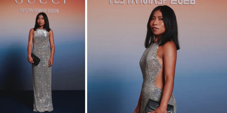 Yalitza Aparicio deslumbra con el vestido plateado más elegante del otoño 2026